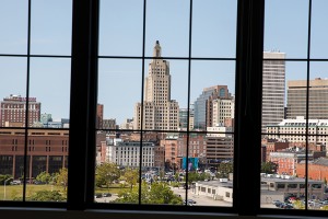 Providence skyline from a window
