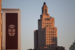 providence skyline and medical school sign